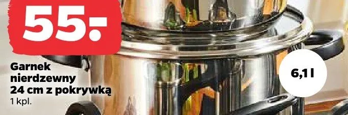 Garnek nierdzewny 24 cm z pokrywką Florina promocja w Netto