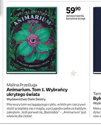 Książka Animarium. Tom 1. Wybrańcy ukrytego świata Malina Prześluga Wydawnictwo Dwie Siostry oprawa twarda barwione brzegi promocja w Empik