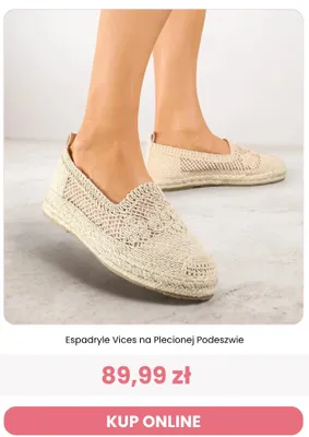 Espadryle Vices na plecionej podeszwie promocja w Renee