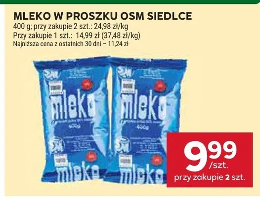 Mleko w proszku OSM Siedlce promocja w Stokrotka