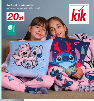 Poduszki z aksamitu 40x40 cm Disney Stitch promocja w KiK