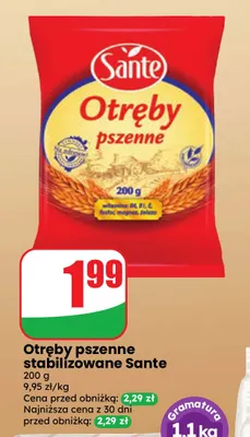 Otręby pszenne stabilizowane Sante promocja w Dino