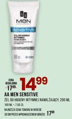 Żel do higieny intymnej nawilżający Men Sensitive promocja w Drogerie Natura