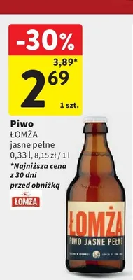 Piwo ŁOMŻA jasne pełne promocja w Intermarche