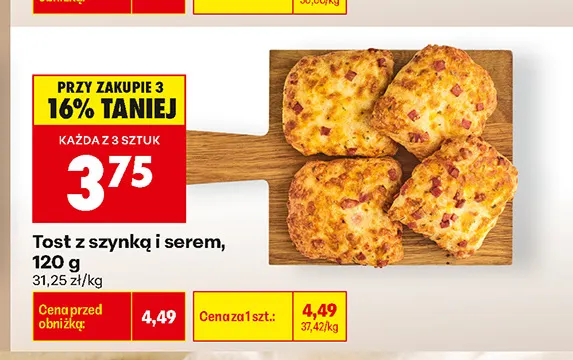 Tost z szynką i serem promocja w Biedronka