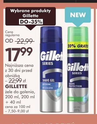 Żel do golenia Gillette Series Moisturizing promocja w Super-Pharm