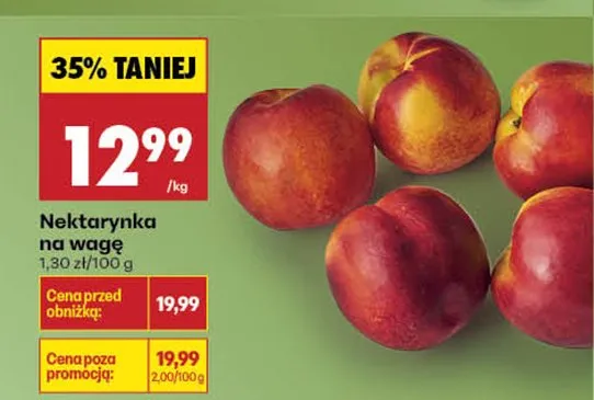 Nektarynka na wagę promocja w Biedronka