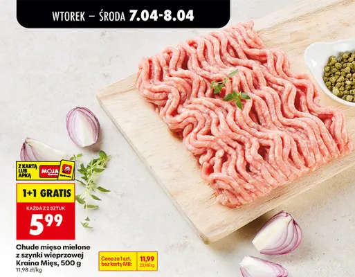 Mięso mielone chude z szynki wieprzowej promocja w Biedronka