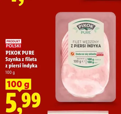 Szynka z fileta z piersi indyka Pikok Pure promocja w Lidl