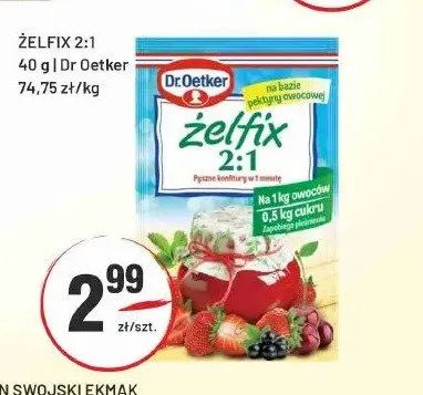 Żelfix 2:1 Dr. Oetker promocja w Sedal