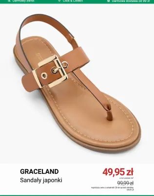Sandały japonki Graceland promocja w Deichmann
