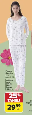 Piżama damska TEX 25% taniej promocja w Carrefour