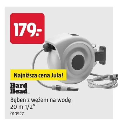 Bęben z wężem ogrodowym Hard Head 20 m promocja w Jula