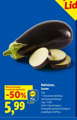 Bakłażany luzem Ryneczek Lidla promocja w Lidl