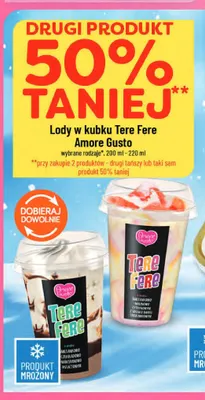 Lody w kubku Amore Gusto Tere Fere śmietankowo-czekoladowo-marcepanowo-pistacjowe promocja w POLOmarket