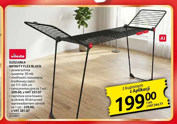 Suszarka Infinity Flex Black Vileda promocja w Selgros