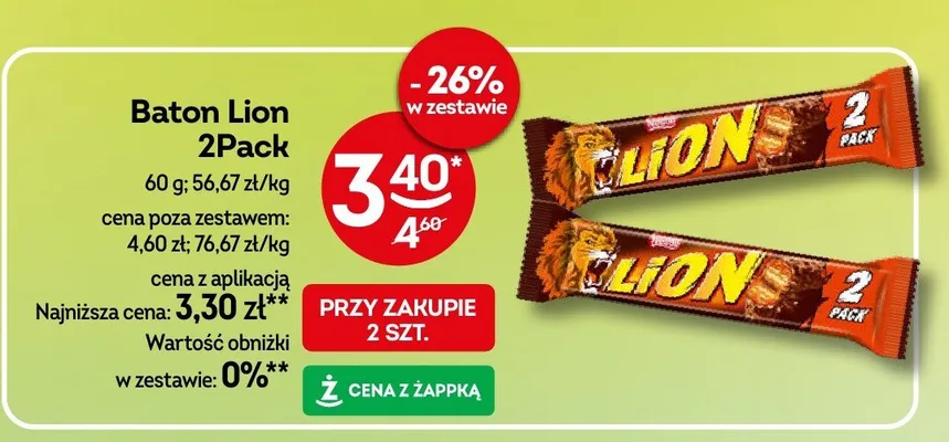 Baton Lion 2Pack promocja w Żabka