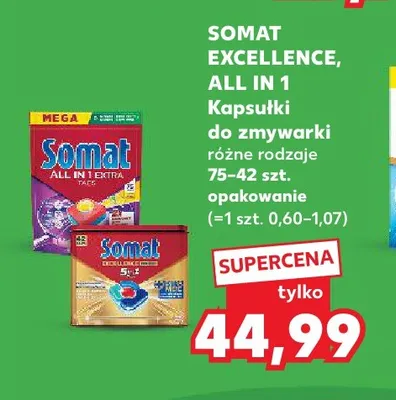 Kapsułki do zmywarki Somat All in 1 promocja w Kaufland