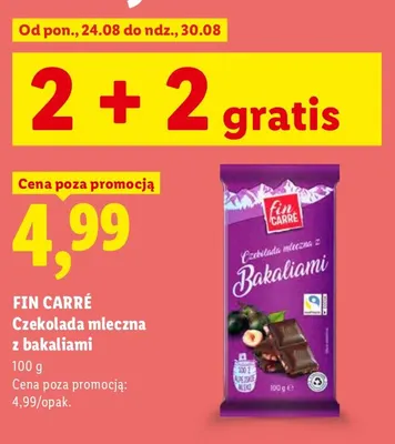 Czekolada mleczna z bakaliami Fin Carré promocja w Lidl