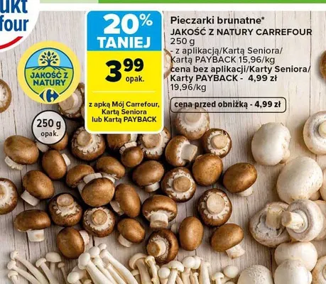 Pieczarki brunatne promocja w Carrefour