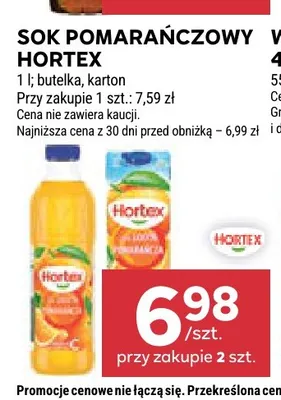 Sok pomarańczowy Hortex promocja w Stokrotka
