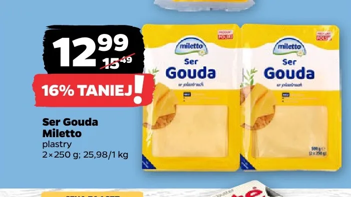 Ser Gouda Miletto 2-pak promocja w Netto