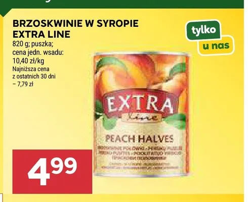 Brzoskwinie w syropie Extra Line promocja w Stokrotka