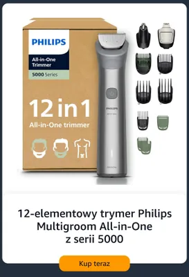 12-elementowy trymer Philips Multigroom All-in-One z serii 5000 promocja w Amazon