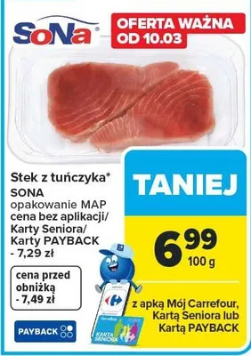 Stek z tuńczyka promocja w Carrefour Market