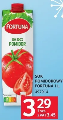 Sok pomidorowy Fortuna 1 l promocja w Selgros