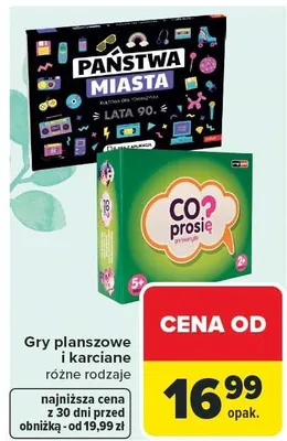 Gry planszowe i karciane różne rodzaje promocja w Carrefour