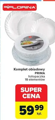 Komplet obiadowy PRIMA fiolopaszcza 18 elementów promocja w Carrefour
