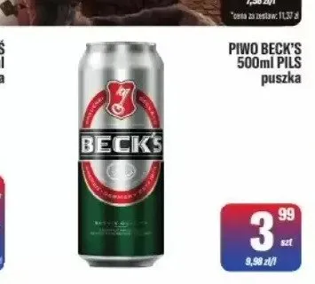 Piwo Beck's Pils puszka promocja w Tomi Markt