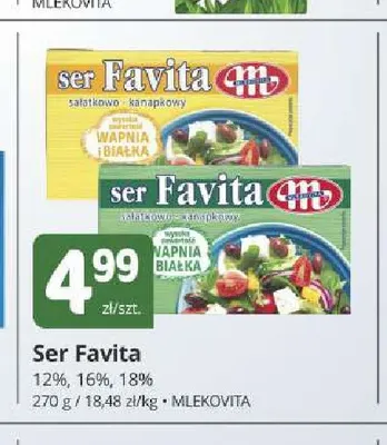 Ser Favita Mlekovita 16% promocja w Marketvita