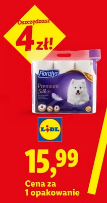 Papier toaletowy 4-warstwowy Floralys Premium Silk promocja w Lidl