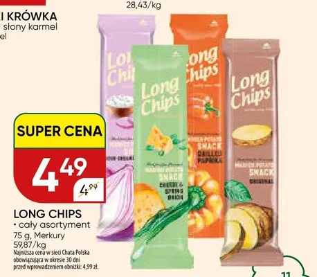 Chipsy Long Chips Cheese promocja w Chata Polska