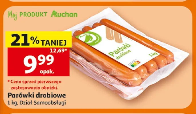 Parówki drobiowe Auchan promocja w Auchan