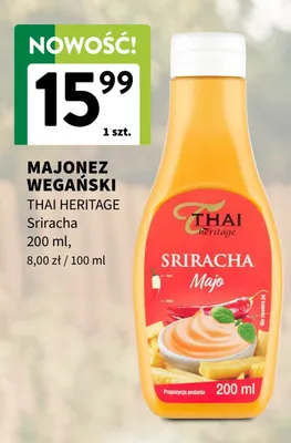 Majonez wegański Thai Heritage Sriracha promocja w Intermarche