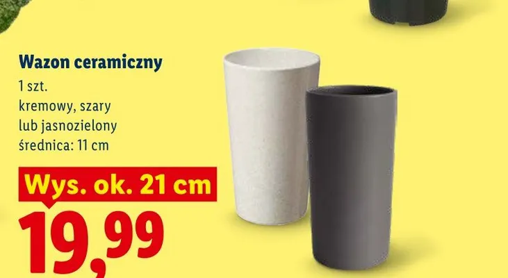 Wazon ceramiczny wys. ok. 21 cm promocja w Lidl