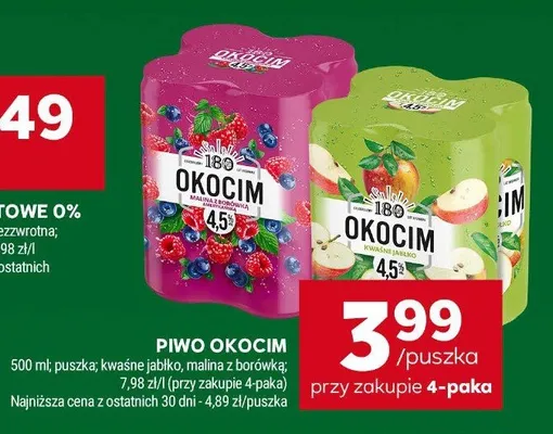 Piwo Okocim malina z borówką promocja w Stokrotka