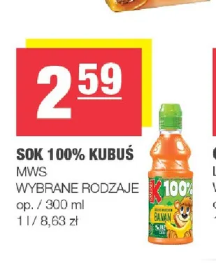 Sok Kubuś 100% promocja w SPAR