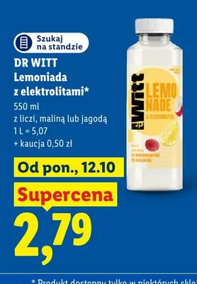 Lemoniada z elektrolitami z liczi Dr Witt promocja w Lidl