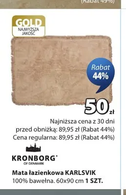 Mata łazienkowa Karlsvik 60x90 cm Kronborg promocja w Jysk