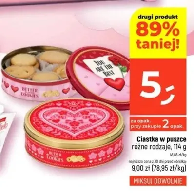Ciastka w puszce różne rodzaje promocja w Dealz