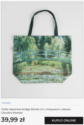Torba Japanese bridge 50x40 cm z motywem z obrazu Claude'a Moneta promocja w home&you