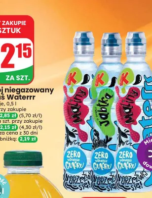 Napój niegazowany Kubuś Waterrr o smaku jabłka promocja w Dino