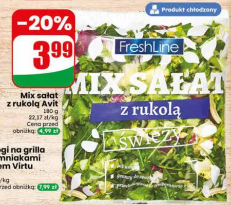 Mix sałat z rukolą Avit FreshLine promocja w Dino