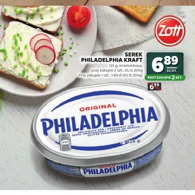 Serek Philadelphia Kraft śmietankowy promocja w Stokrotka