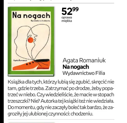 Książka Agata Romaniuk Na nogach promocja w Empik