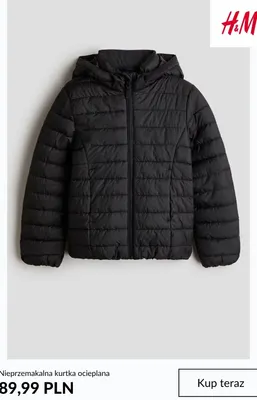 Nieprzemakalna kurtka ocieplana H & M promocja w H&M